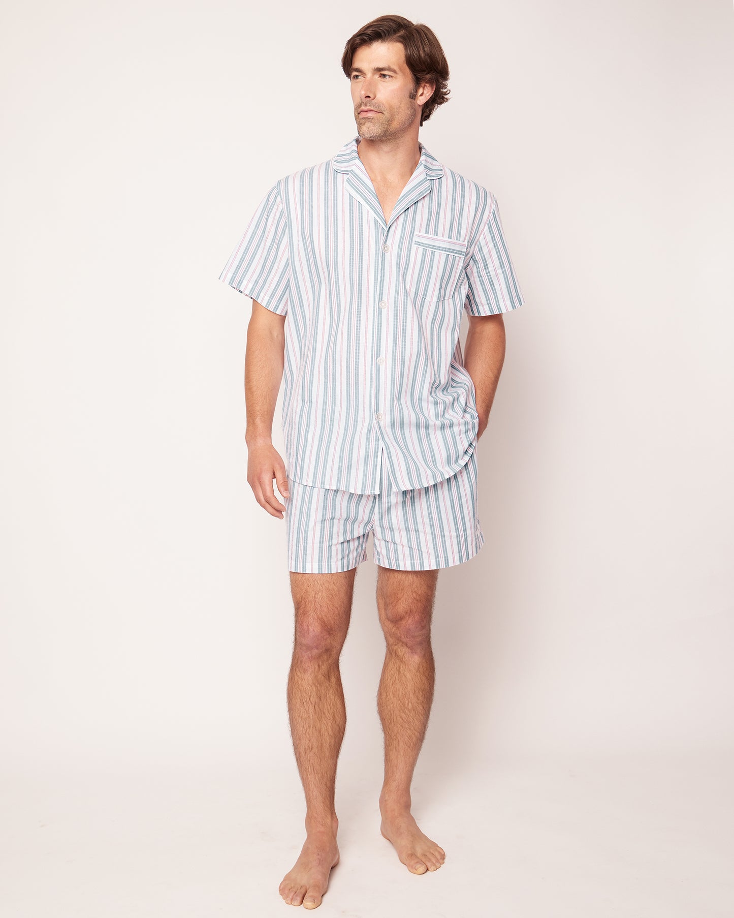 Twill Pajama Short Set for Mens