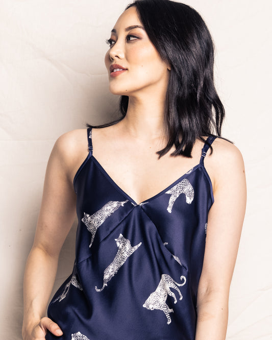 100% Mulberry Silk Panthère de Nuit Women's Luxe Short Set