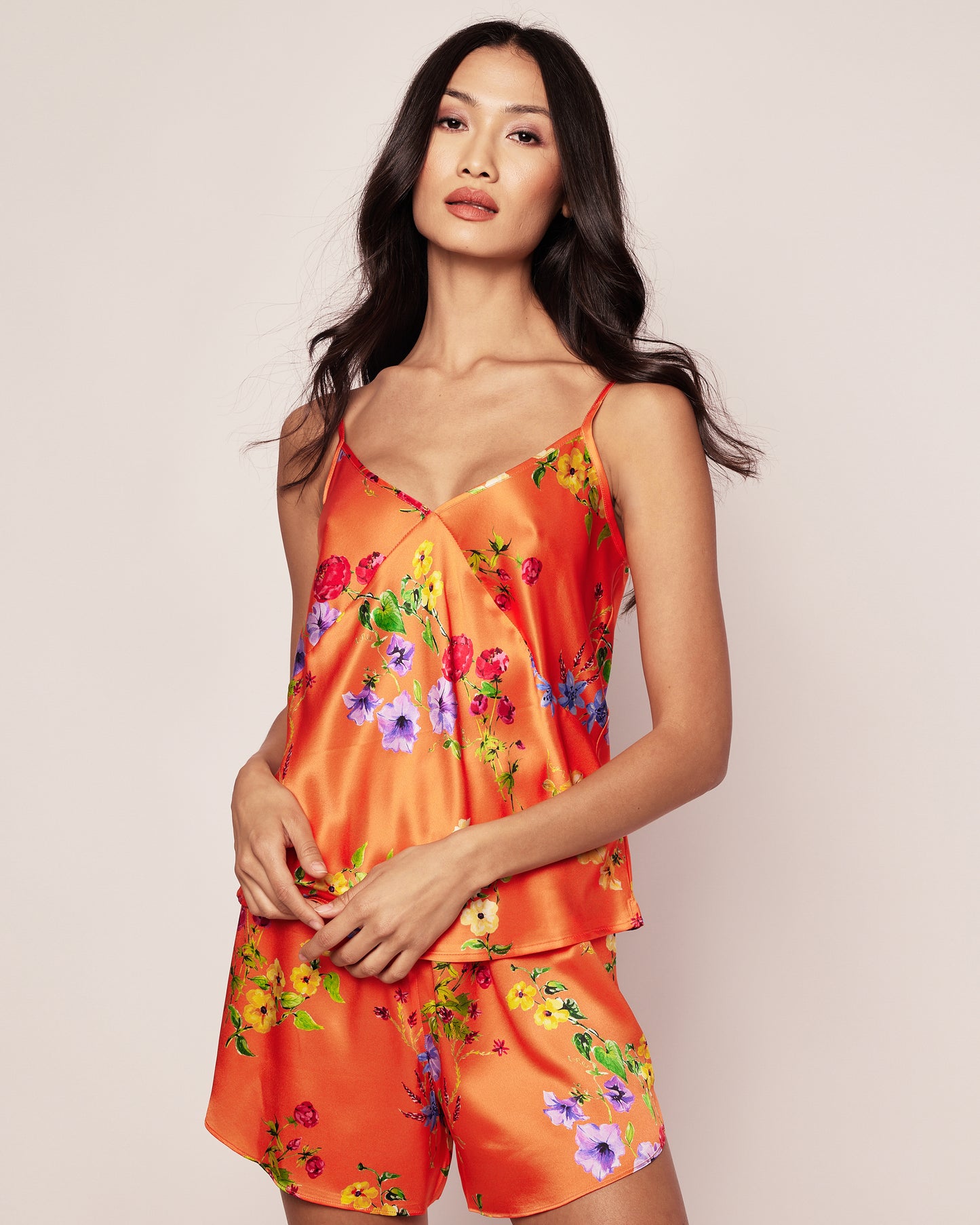 100% Mulberry Silk Panthère de Nuit Women's Luxe Short Set
