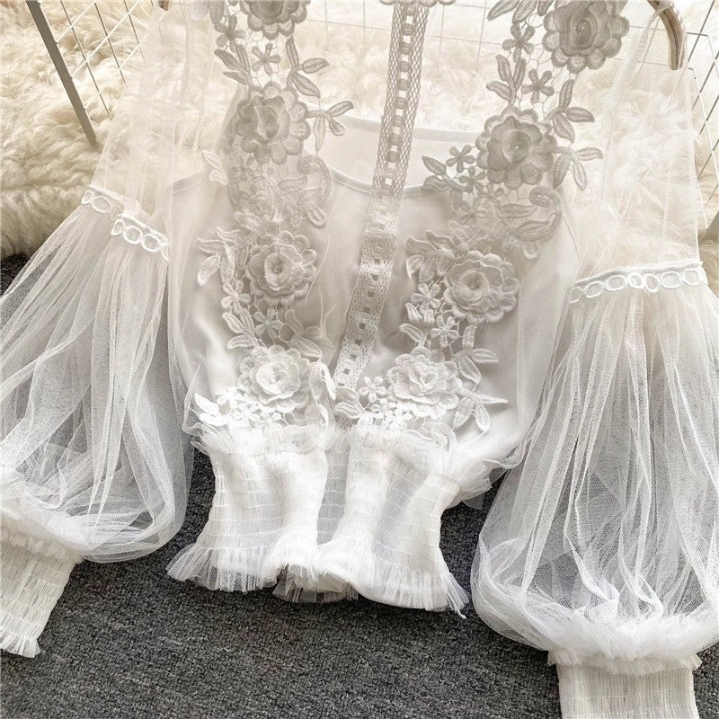 Sheer Vintage Blouse with Cami