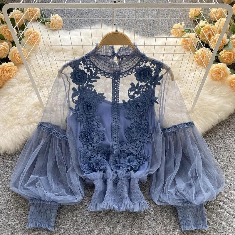 Sheer Vintage Blouse with Cami