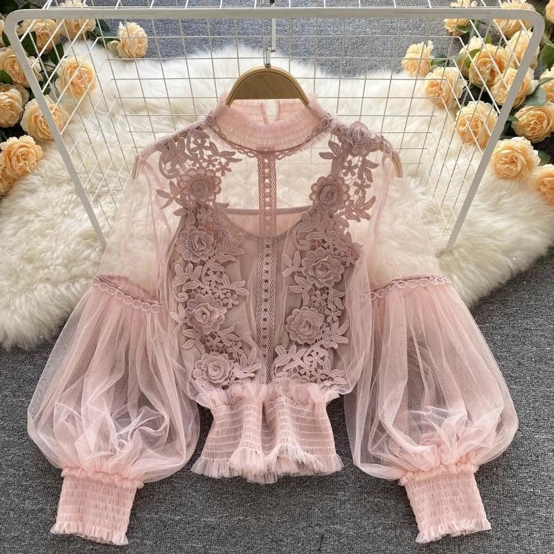 Sheer Vintage Blouse with Cami