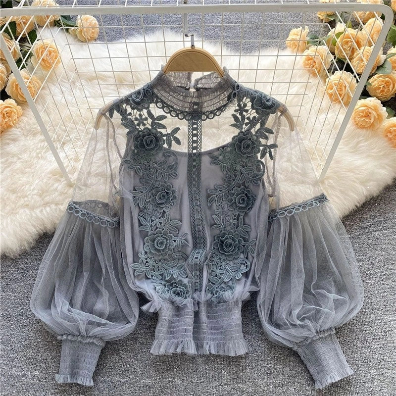 Sheer Vintage Blouse with Cami