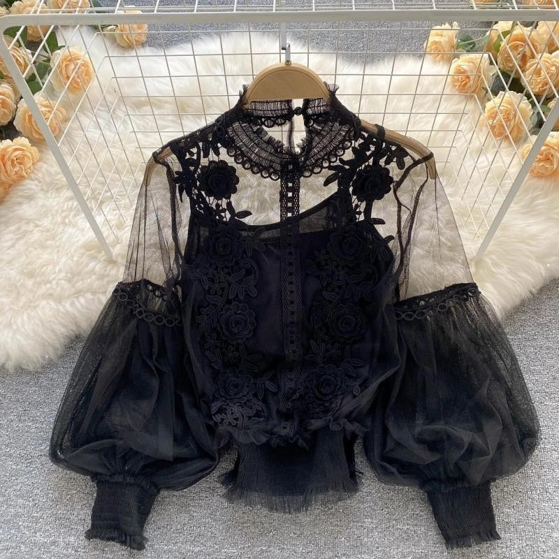 Sheer Vintage Blouse with Cami