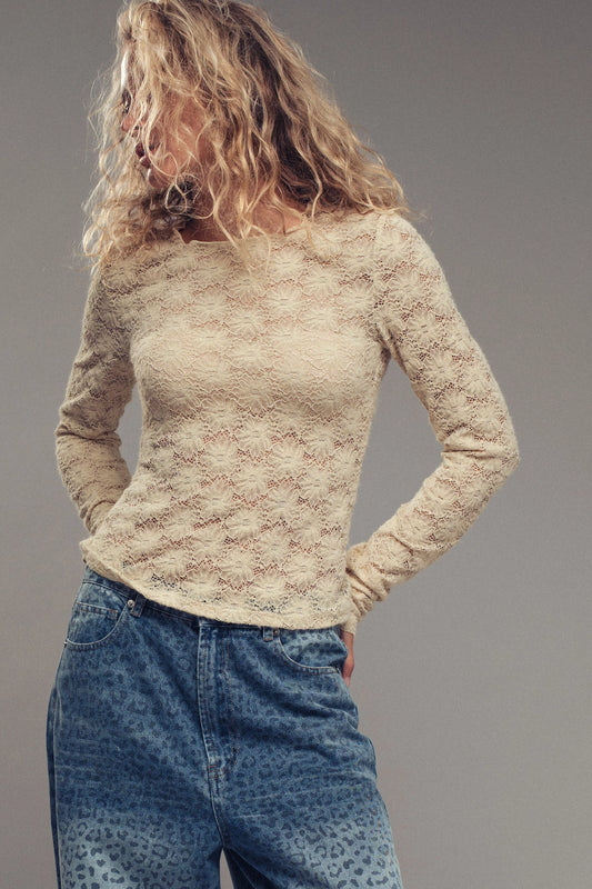 Floral Stretch Lace Layering Top