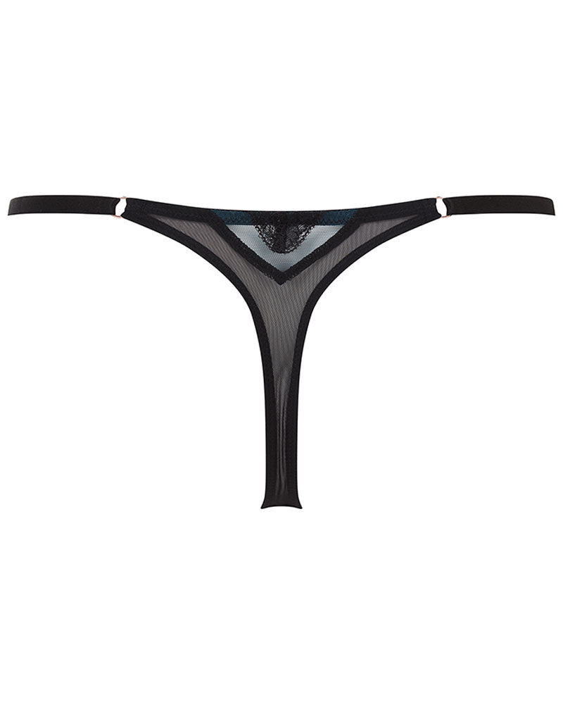 VIP Confession Thong Black Teal