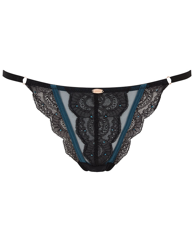 VIP Confession Thong Black Teal