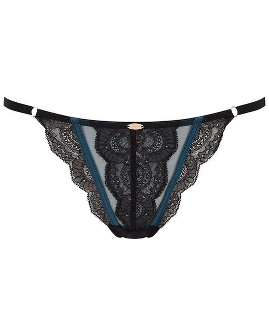 VIP Confession Thong Black Teal