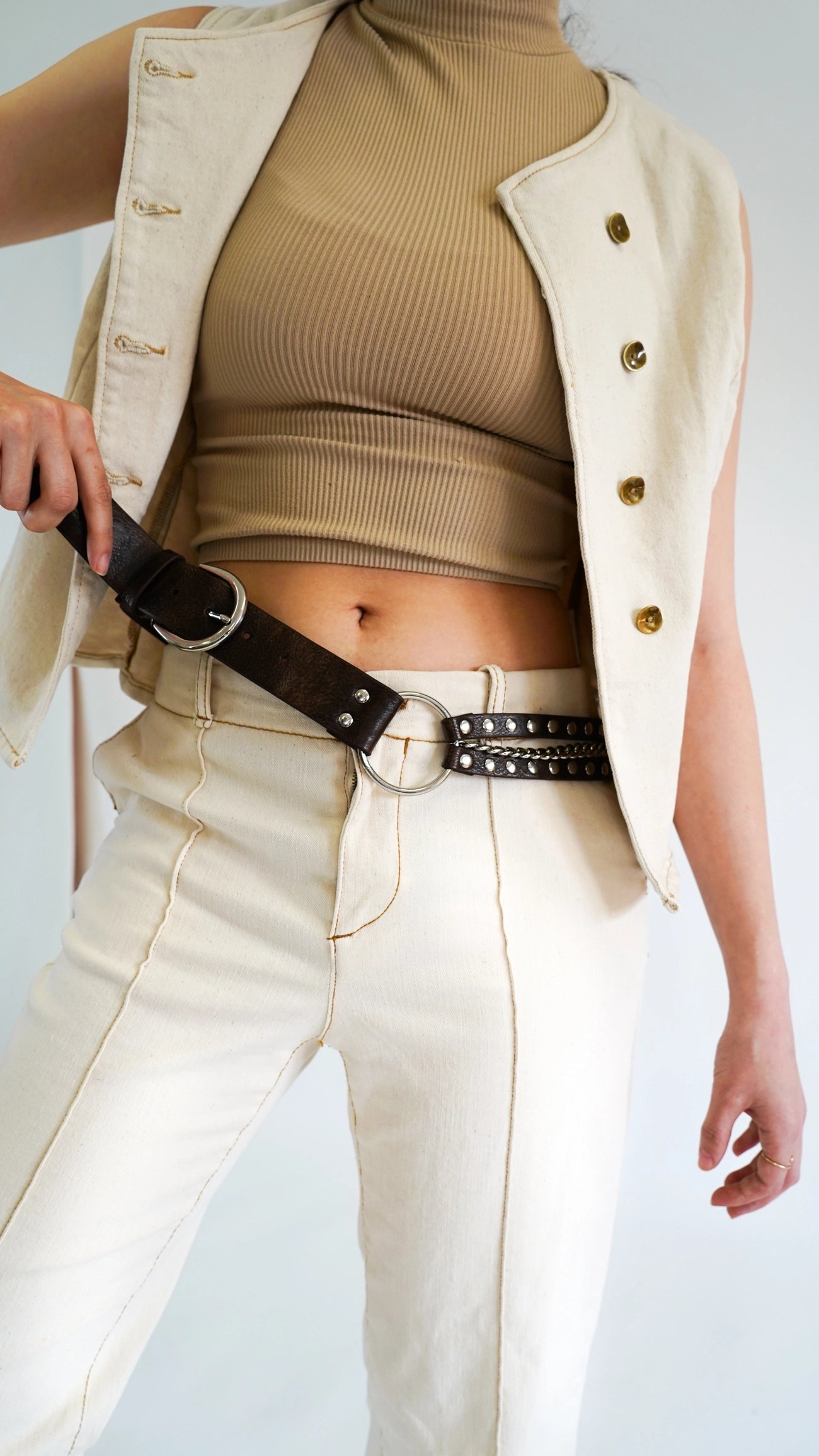 Edgy Patent Leather Belt